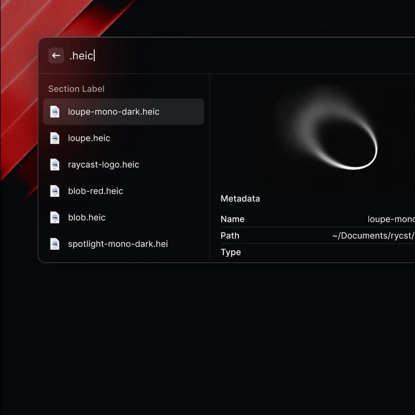 Raycast file search with file preview