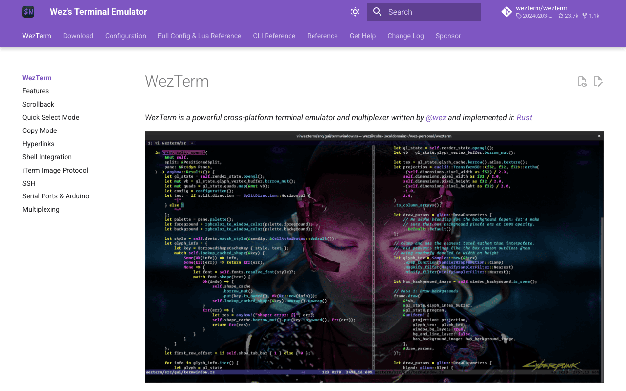 WezTerm screenshot