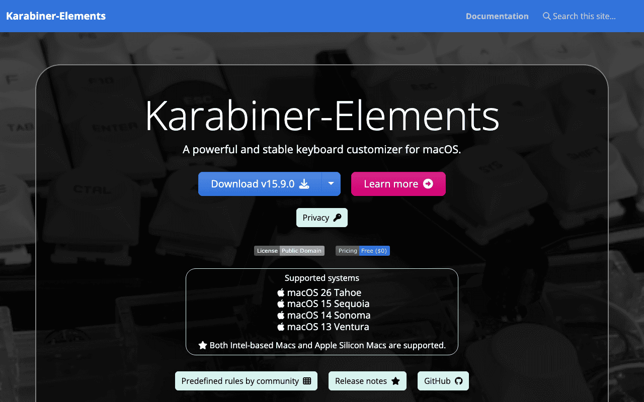 Karabiner Elements screenshot