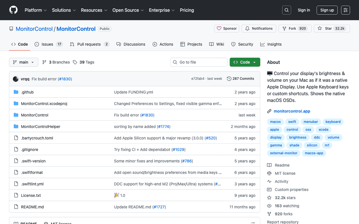 MonitorControl screenshot