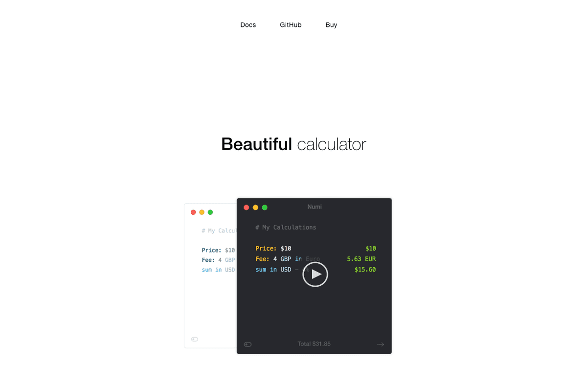 Numi screenshot