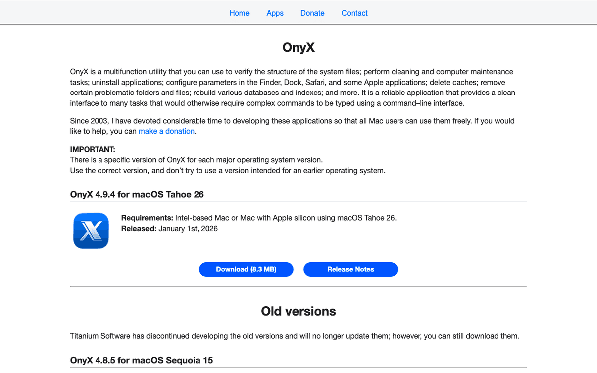 OnyX screenshot
