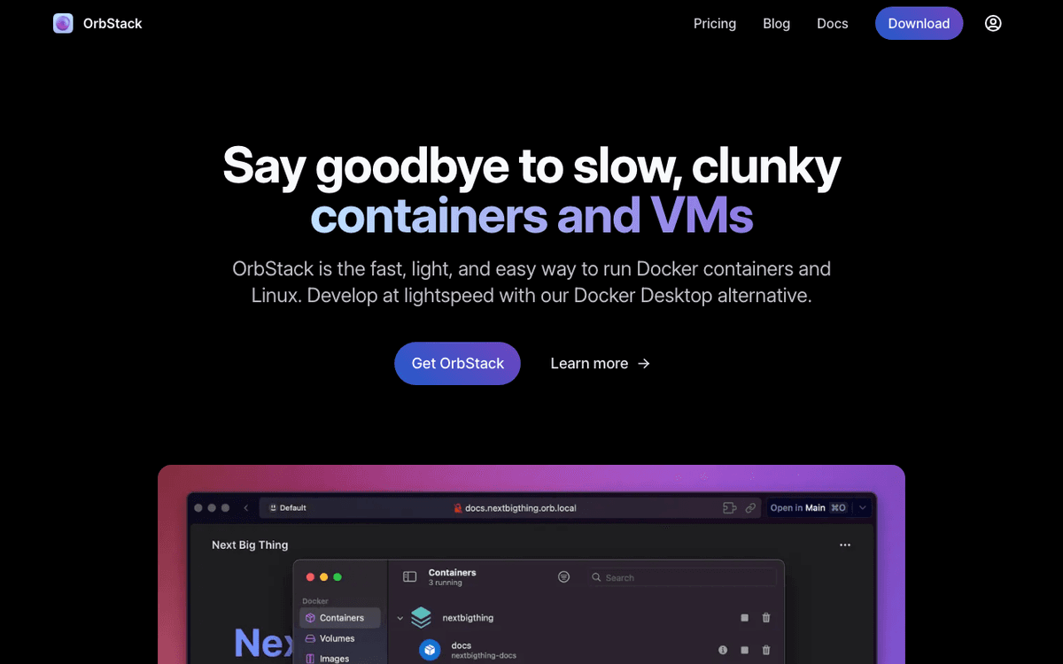 OrbStack screenshot