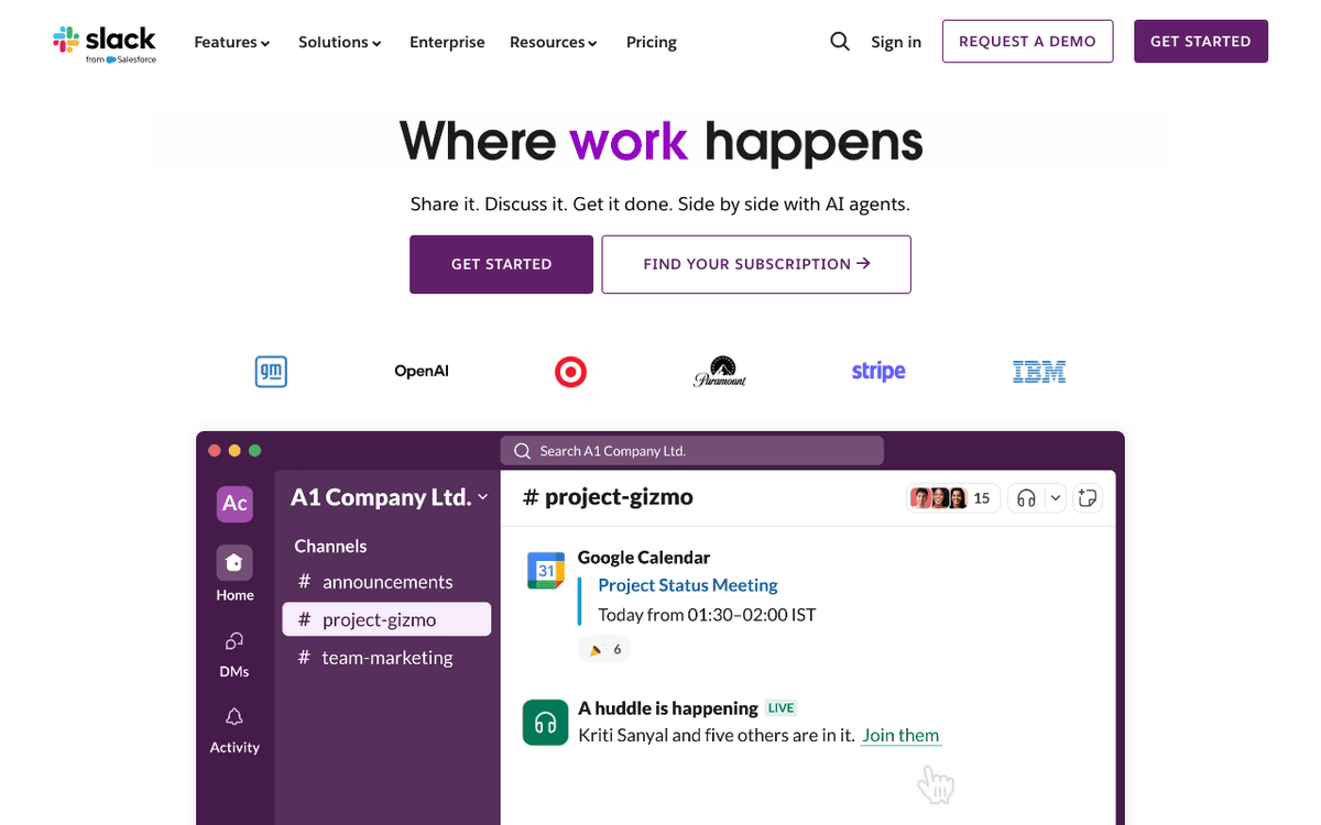 Slack screenshot